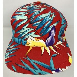 Vintage Tropical Snapback Hat Cap Multicolor Adjustable‎ Hawaiian Floral 80s 90s